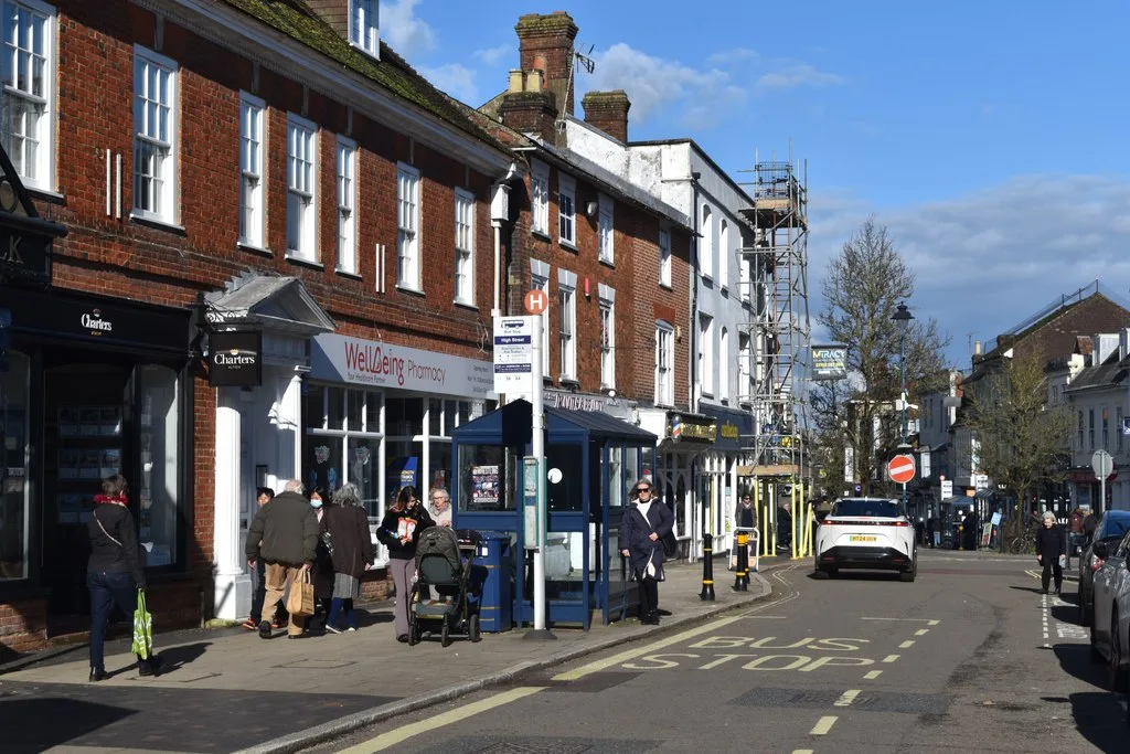 Alton High Street. The M&S store is further along the street, at numbers 77 to 85, and is not in the picture.