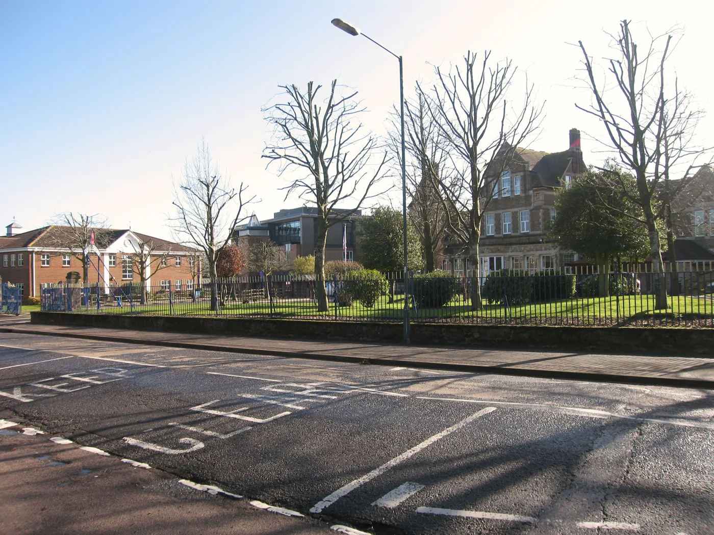 Churcher's College on Ramshill, Petersfield. Its autumn term ends on 11 December, a week before the county's schools.